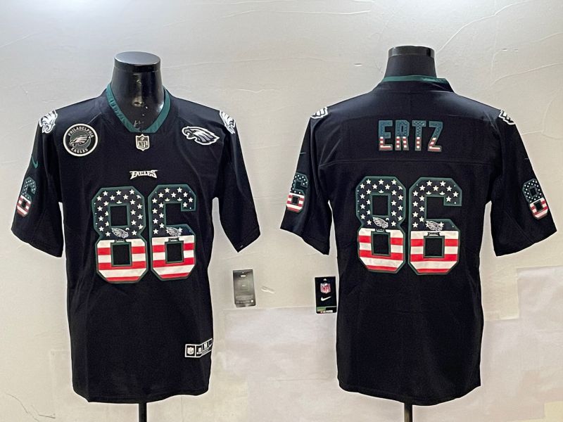 Men Philadelphia Eagles #86 Ertz Black National Flag 2025 Nike Limited NFL Jersey style 2115->philadelphia eagles->NFL Jersey